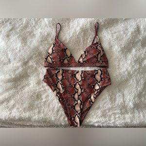 Amazon Snakeskin High Waisted Bikini Size Medium
